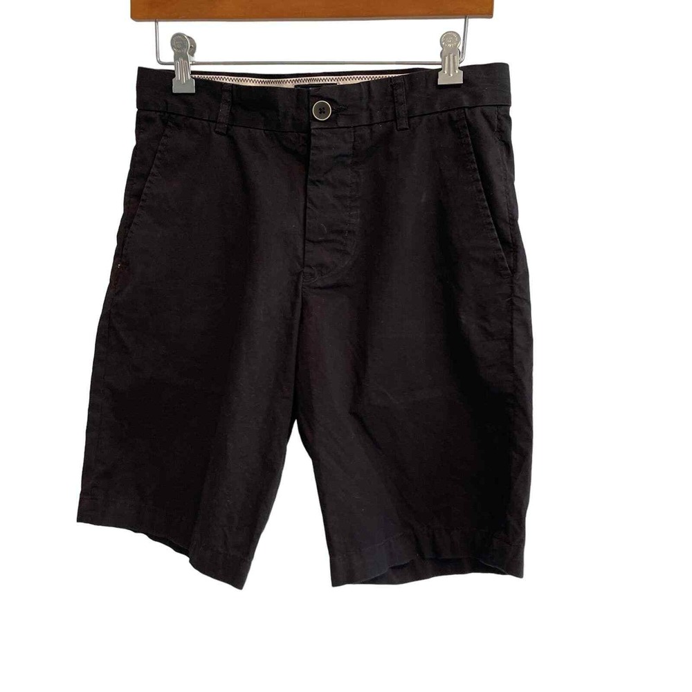 HM Mens Regular Fit Chino Shorts Black Cotton‎ Button Fly Size 30R 0251043 2